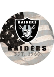 Las Vegas Raiders Team Color Flag 12in Circle Sign