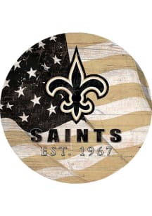 New Orleans Saints Team Color Flag 12in Circle Sign