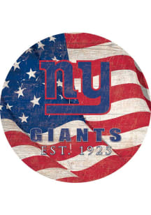 New York Giants Team Color Flag 12in Circle Sign