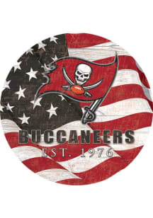 Tampa Bay Buccaneers Team Color Flag 12in Circle Sign