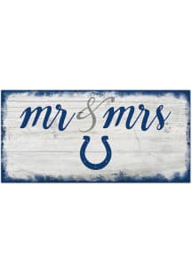 Indianapolis Colts Script Mr and Mrs Sign