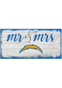 Los Angeles Chargers Script Mr and Mrs Sign