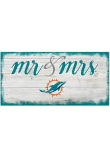 Miami Dolphins Script Mr and Mrs Sign