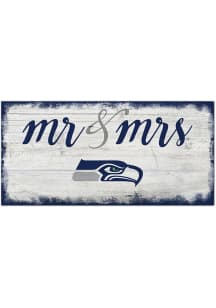 Seattle Seahawks Script Mr and Mrs Sign