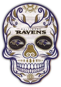 Baltimore Ravens 12in Sugar Skull Sign