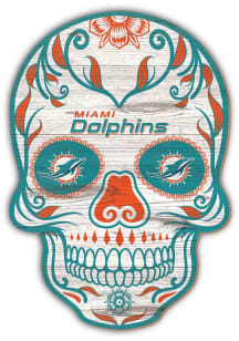 Miami Dolphins 12in Sugar Skull Sign