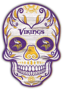 Minnesota Vikings 12in Sugar Skull Sign