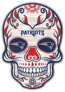 New England Patriots 12in Sugar Skull Sign