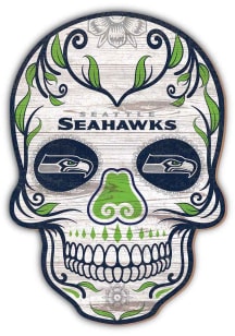 Seattle Seahawks 12in Sugar Skull Sign