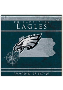Philadelphia Eagles Coordinates 10x10 Sign