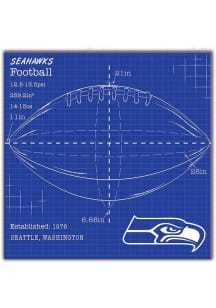 Seattle Seahawks Ball Blueprint 10x10 Sign