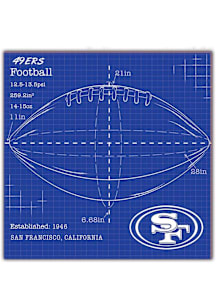 San Francisco 49ers Ball Blueprint 10x10 Sign - Red