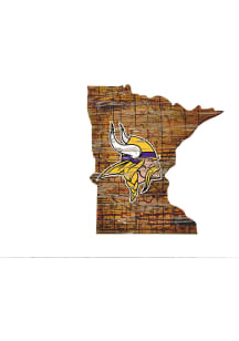 Minnesota Vikings Distressed State 24 Inch Sign