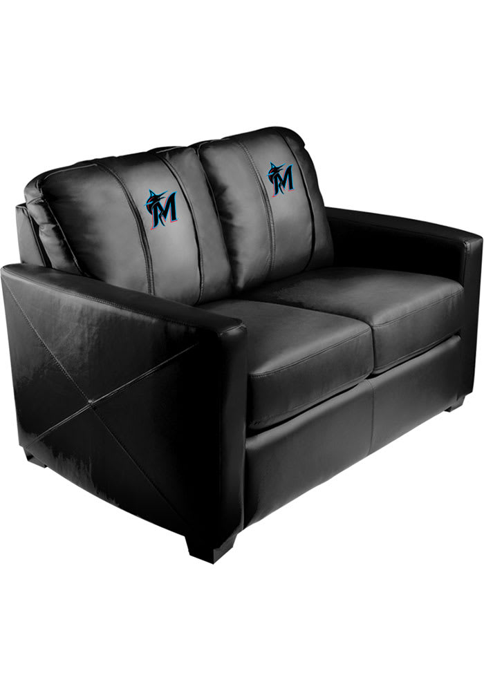 Miami Marlins Faux Leather Love Seat