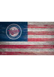 Minnesota Twins Distressed Flag 11x19 Sign