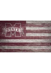 Mississippi State Bulldogs Distressed Flag 11x19 Sign