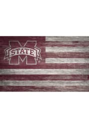Mississippi State Bulldogs Distressed Flag 11x19 Sign