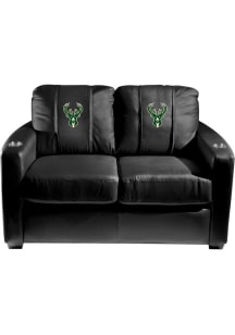 Milwaukee Bucks Faux Leather Love Seat - Black