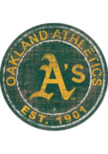 Oakland Athletics Round Heritage Logo Sign
