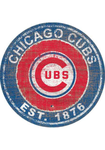 Chicago Cubs Round Heritage Logo Sign