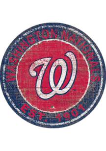 Washington Nationals Round Heritage Logo Sign