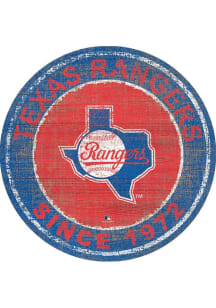 Texas Rangers Round Heritage Logo Sign