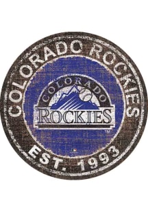 Colorado Rockies Round Heritage Logo Sign