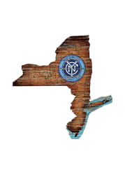 New York City FC Distressed State 24 Inch Sign