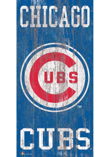 Chicago Cubs Heritage Logo 6x12 Sign