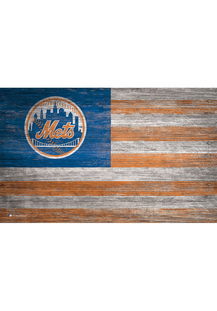 New York Mets Distressed Flag 11x19 Sign