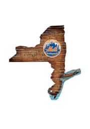 New York Mets Distressed State 24 Inch Sign