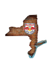 New York Red Bulls Distressed State 24 Inch Sign