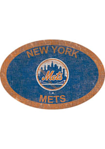 New York Mets 46 Inch Oval Team Sign - Blue