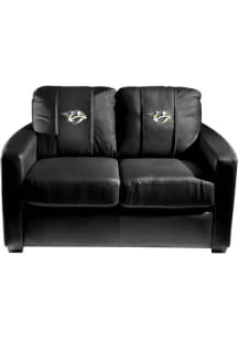Nashville Predators Faux Leather Love Seat - Black