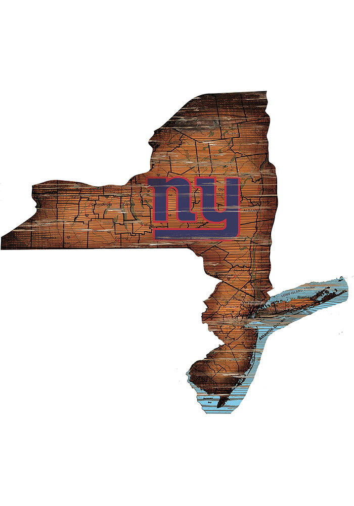 New York Giants Distressed State 24 Inch Sign
