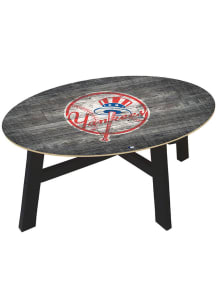 New York Yankees Distressed Wood Blue Coffee Table