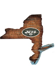 New York Jets Distressed State 24 Inch Sign