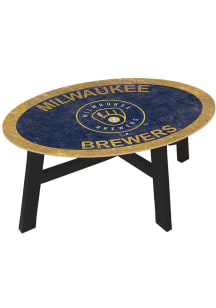 Milwaukee Brewers Team Color Logo Navy Blue Coffee Table