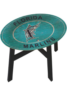 Miami Marlins Logo Heritage Blue End Table