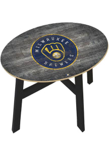 Milwaukee Brewers Logo Heritage Navy Blue End Table