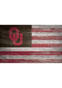 Oklahoma Sooners Distressed Flag 11x19 Sign