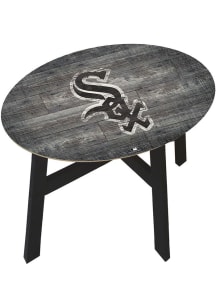 Chicago White Sox Logo Heritage Black End Table