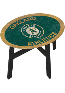Oakland Athletics Distressed Green End Table