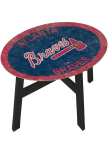 Atlanta Braves Distressed Blue End Table