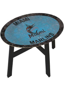 Miami Marlins Distressed Blue End Table