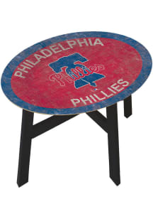 Philadelphia Phillies Distressed Red End Table