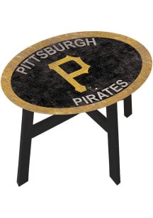 Pittsburgh Pirates Distressed Black End Table