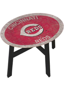 Cincinnati Reds Distressed Red End Table