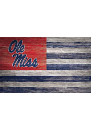 Ole Miss Rebels Distressed Flag 11x19 Sign