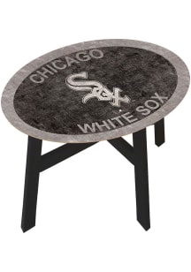 Chicago White Sox Distressed Black End Table